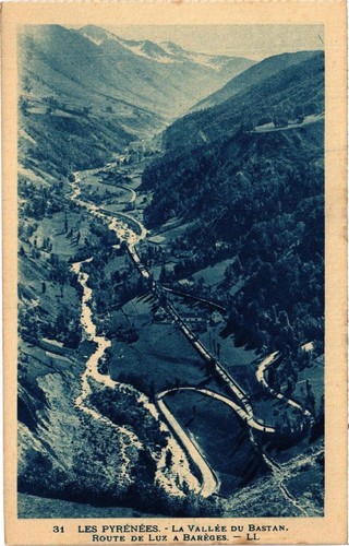 Old postcard les - les, pyrenées
