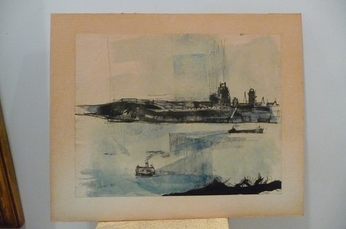 Duquet pen ink watercolor - duquet, &