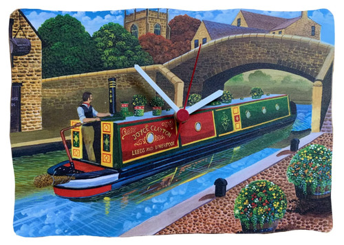 Narrow boat wall - hanging, clock