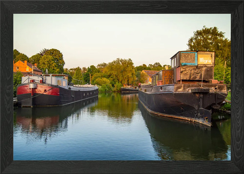 Two barges and the - , river